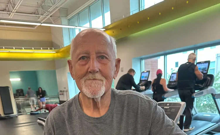 BLS member Thomas is pictured on the wellness floor.
