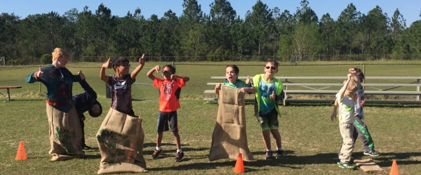 kids in sack race