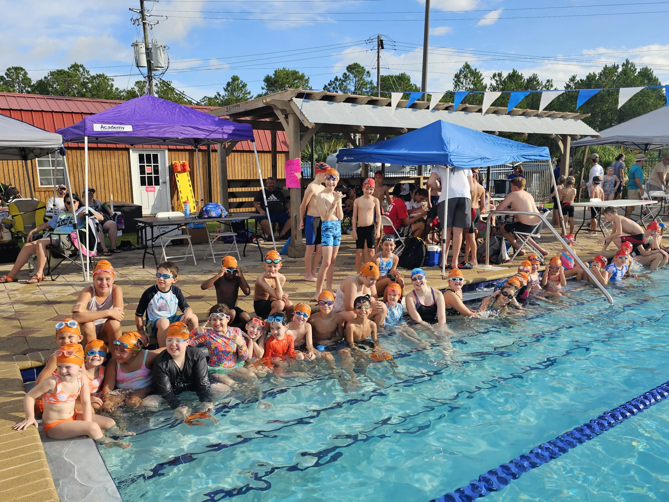 swim team in the pool