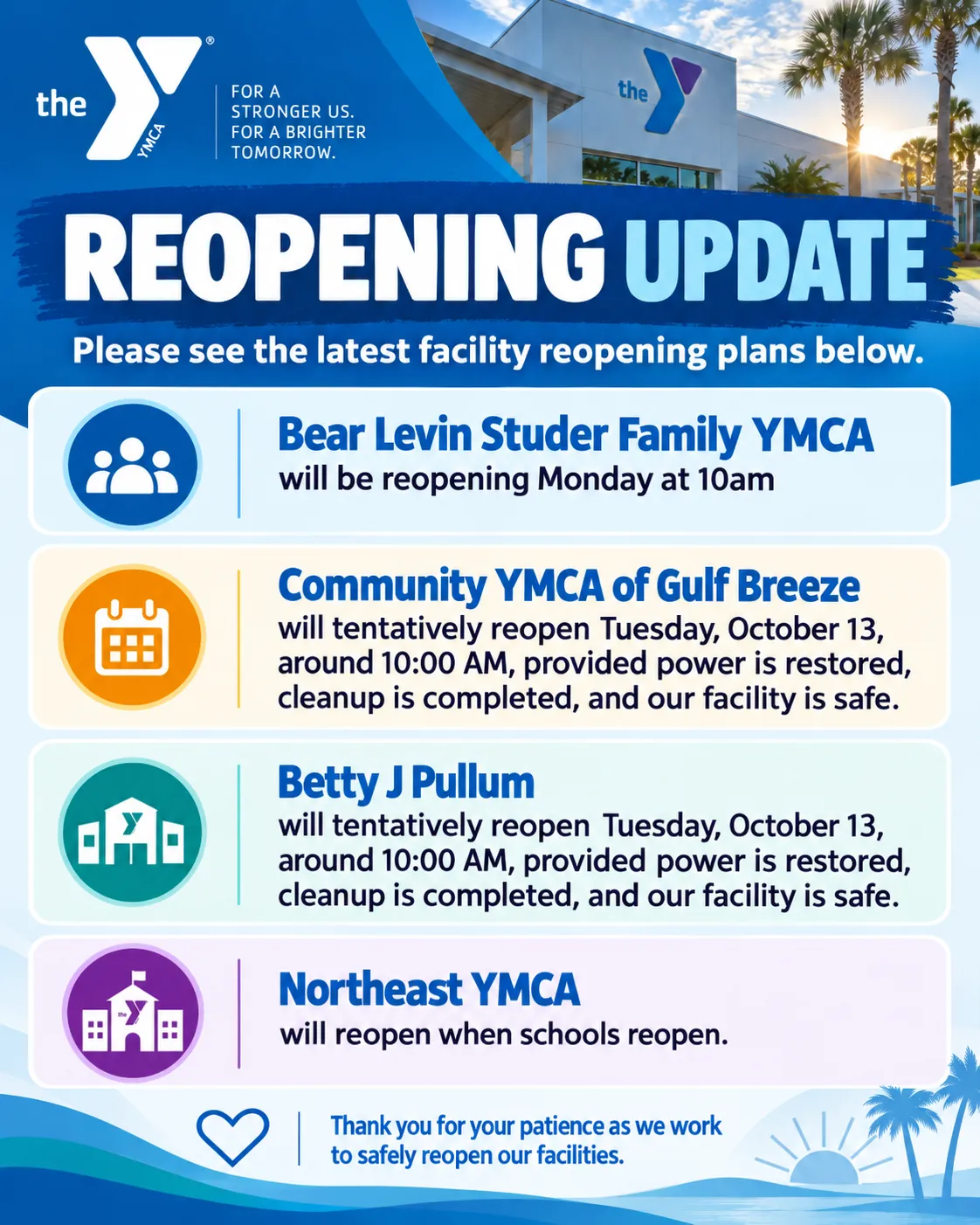 Reopen schedule
