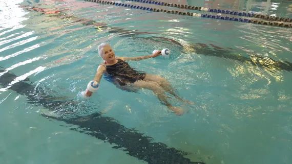 Harriett Gilbreath swims