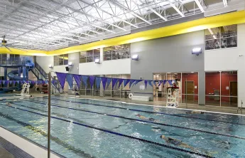 A wide shot of the BLS YMCA aquatic center