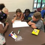 kids drawing together
